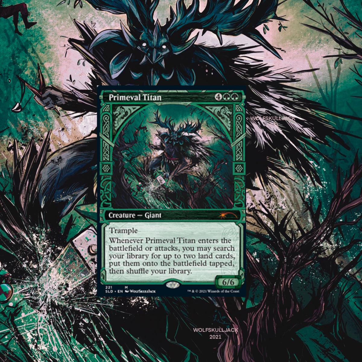 primeval titan mtg final fantasy AP – WolfSkullJack Art then shuffle your library THE WANDERING MINSTREL (Borderless) Design - Choose one:PM FIN Y'shtola margin